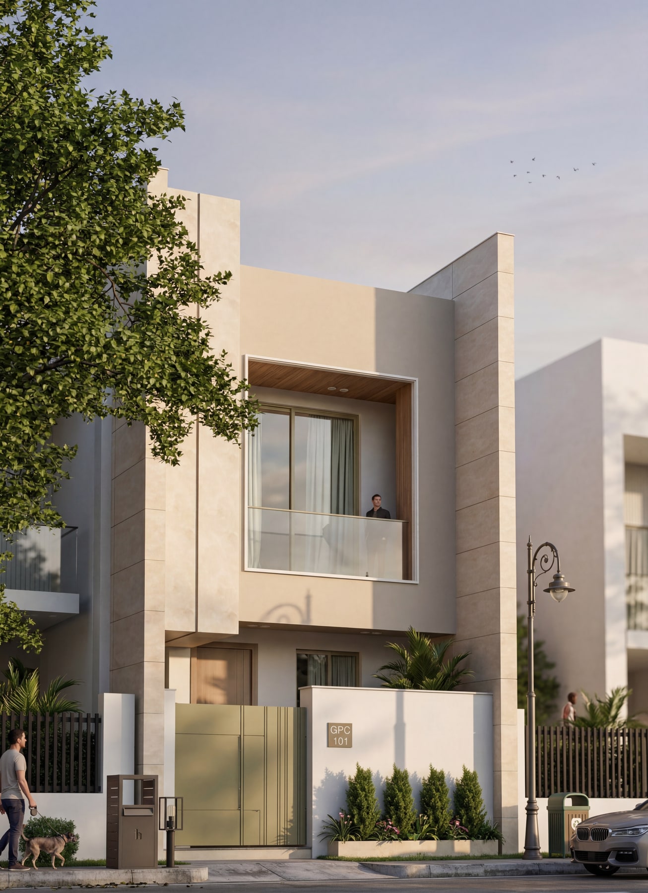 دار سكني بواجهة حجرية دافئة — 4